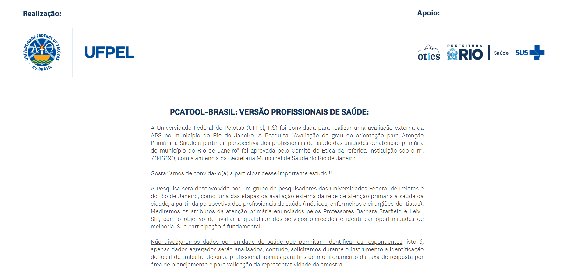 Mais três pesquisas complementarão a avaliação da APS no município do Rio de Janeiro em 2025